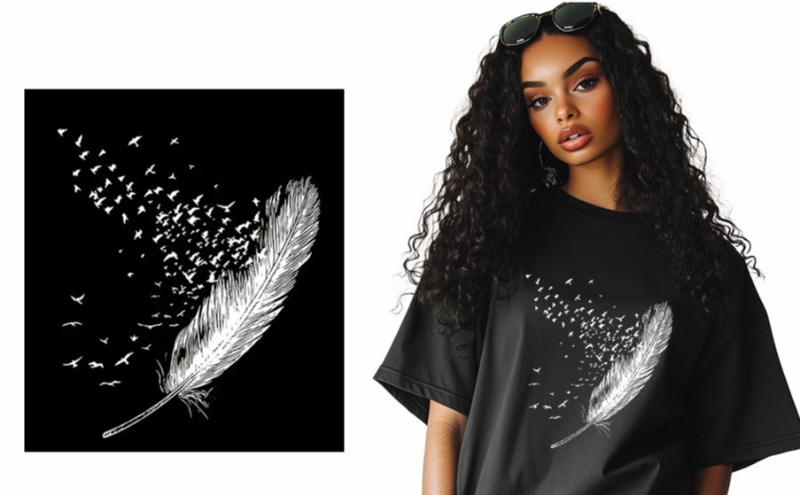 Embroidery Diy - Colorful Feather Bohemian Iron On Heat