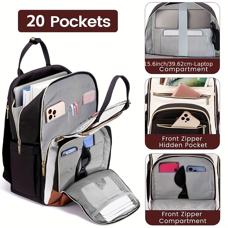 Embroidery Computer - Women Two Tone Laptop Backpack, Water