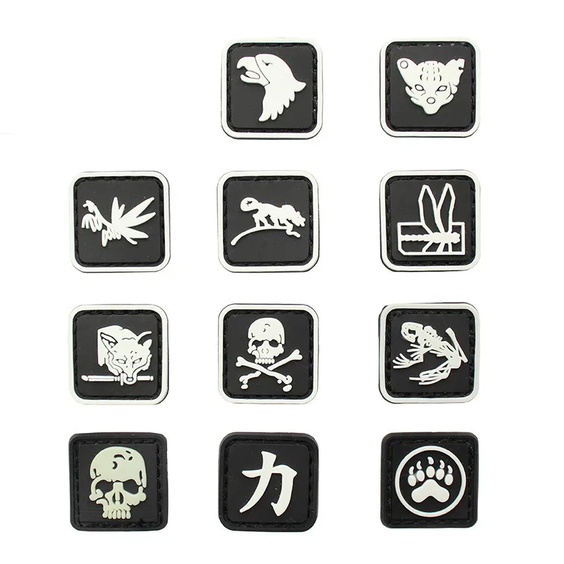 Embroidery Logo - PVC Luminous Mini Tactical Badge 2.4*2.4cm