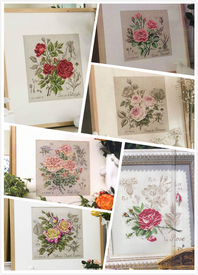 Embroidery Rose Stitch - Dfea-Flower Series Rose Cross Stitch Sets,
