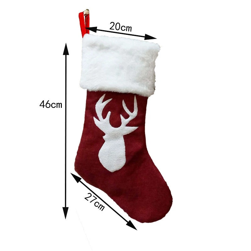 Red Santa Stocking Elk Snowfla - огляд і ціна Embroidery Xmas Stocking