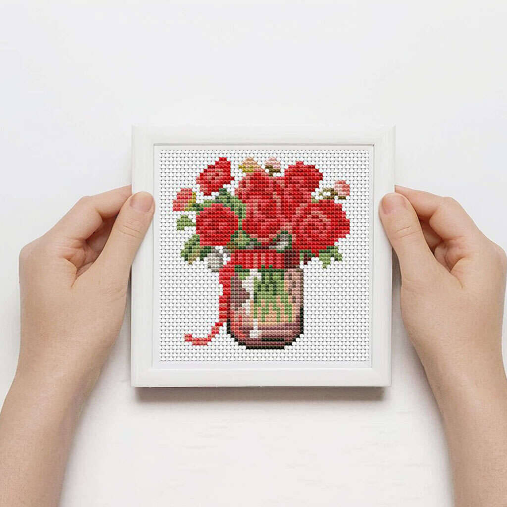 12Pcs Rose Cross Stitch 11Ct P - огляд і ціна Embroidery Rose Stitch