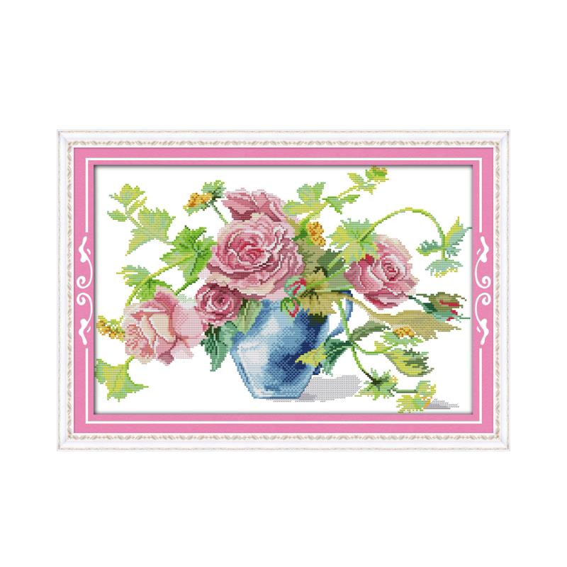 Blossom roses cross stitch kit - огляд і ціна Embroidery Rose Stitch