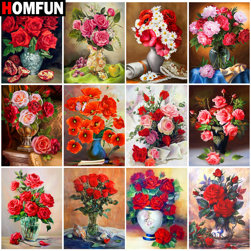 HOMFUN 5D Diamond Embroidery N - огляд і ціна Embroidery Rose Stitch