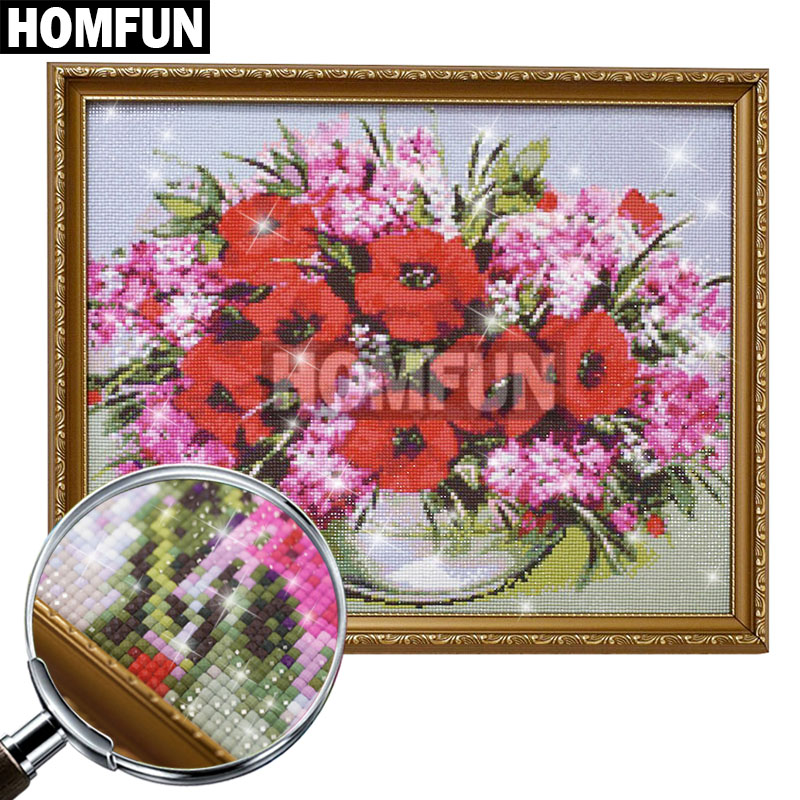 HOMFUN 5D Diamond Embroidery N - огляд і ціна Embroidery Rose Stitch