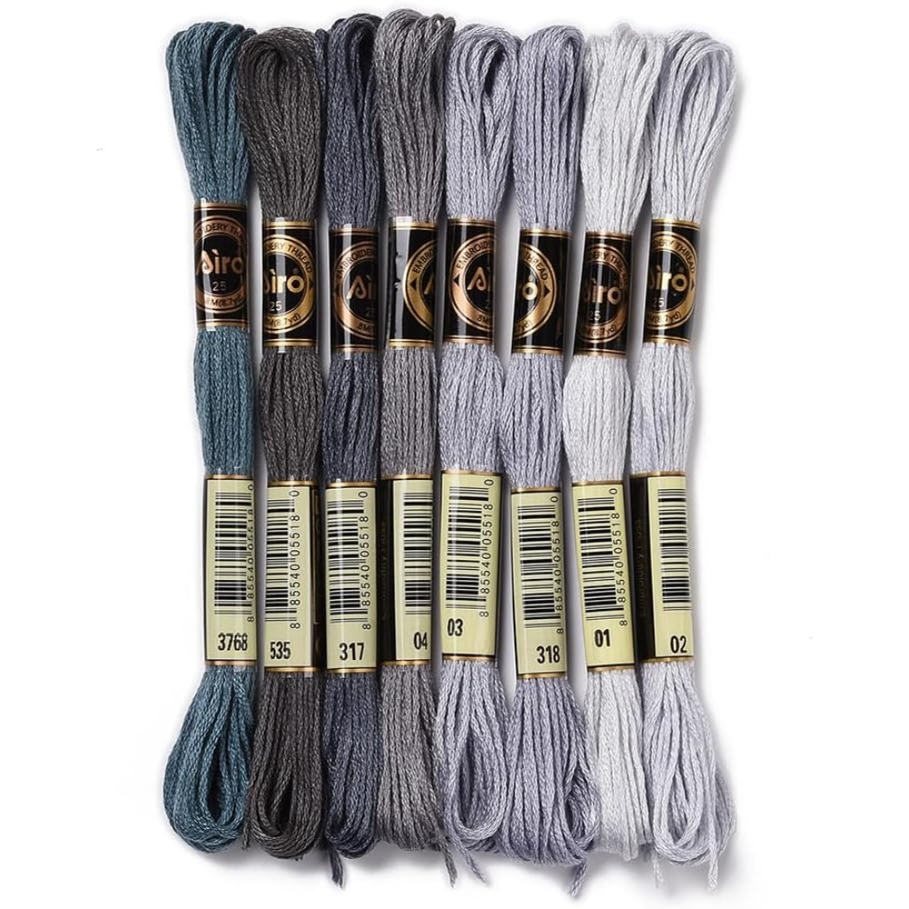 8 Skeins 70 Yards Grey Friends - огляд і ціна Embroidery Computer