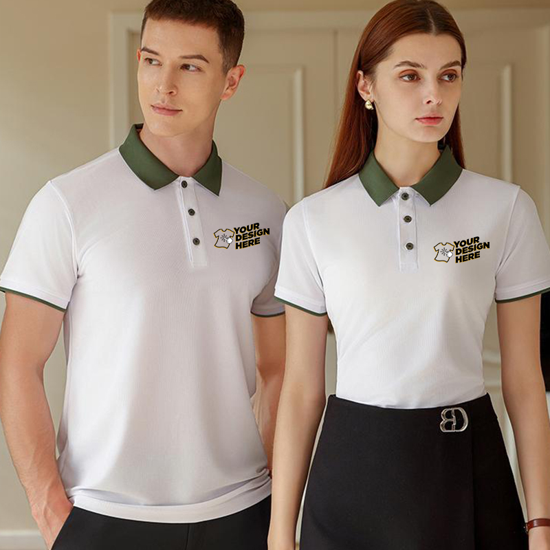 Color Block Polo Shirt - Free  - огляд і ціна Embroidery Logo