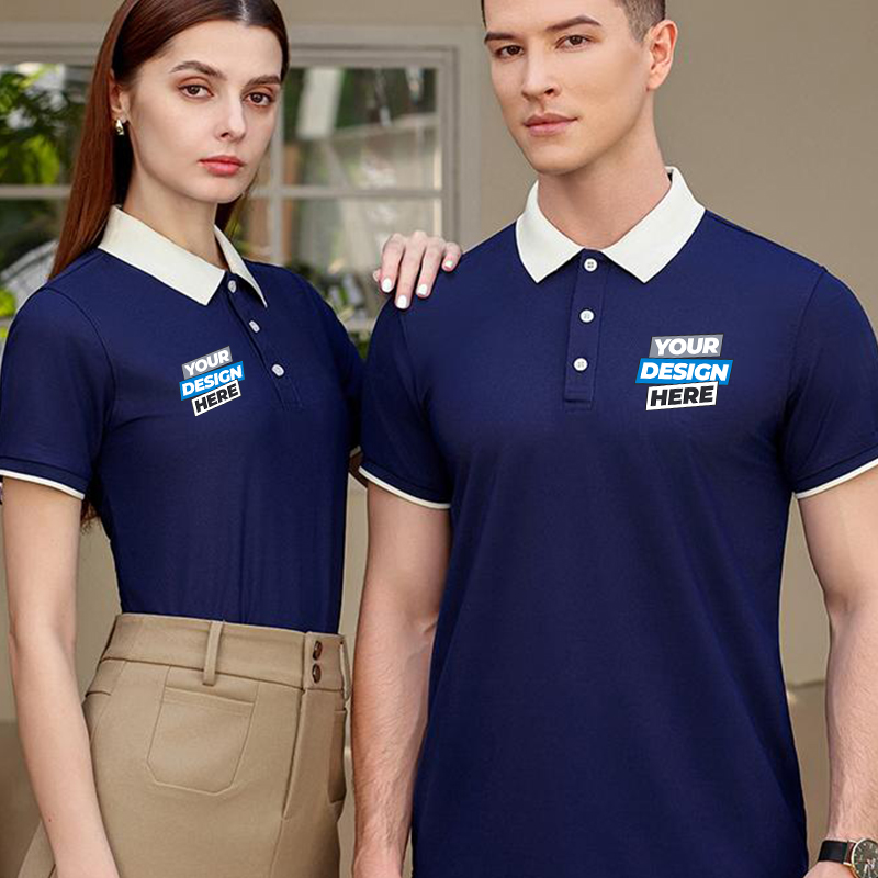 Color Block Polo Shirt - Free  - огляд і ціна Embroidery Logo