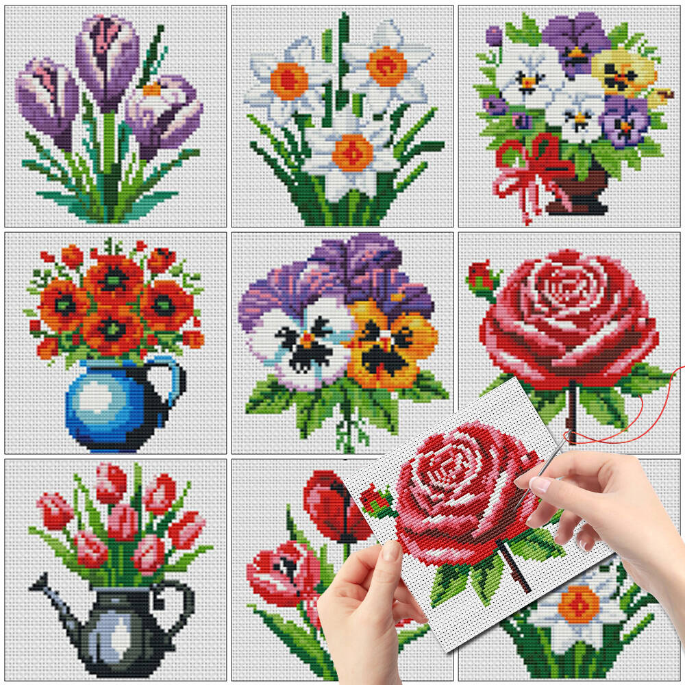 Evershine 8pcs Mini Flower Cro - огляд і ціна Embroidery Rose Stitch