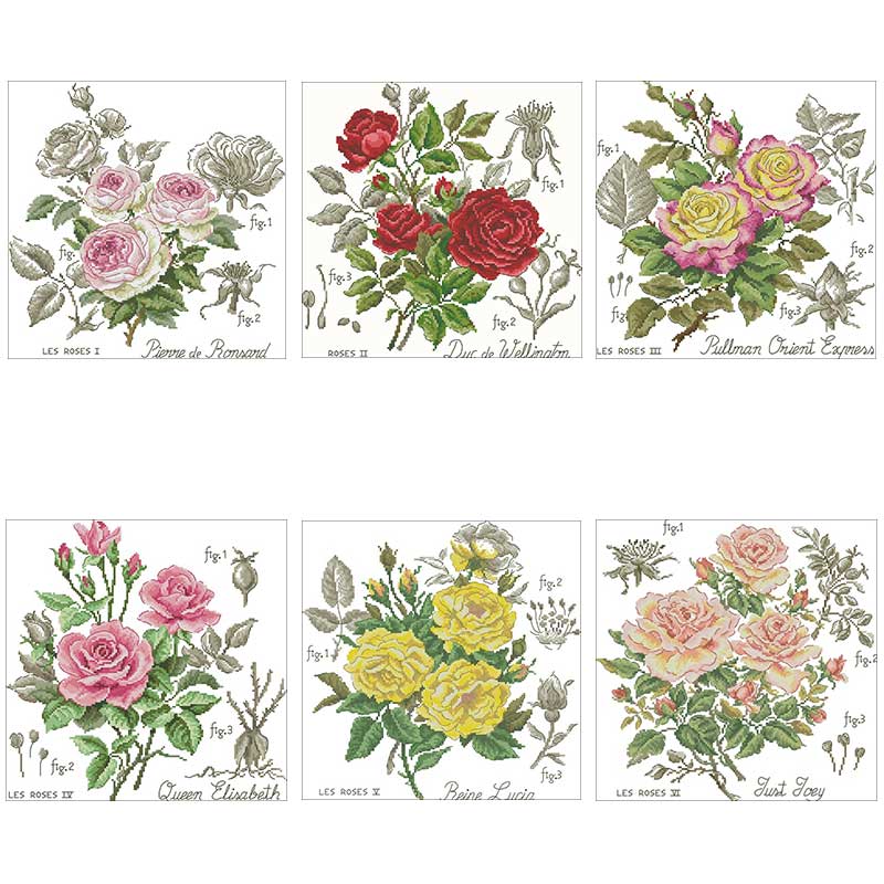 Shadow Rose Patterns Counted 1 - огляд і ціна Embroidery Rose Stitch