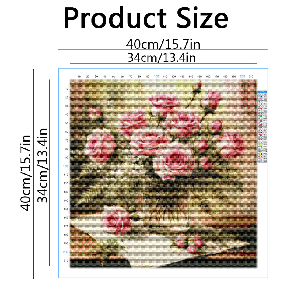 HUACAN Cross Stitch Kits Rose  - огляд і ціна Embroidery Rose Stitch