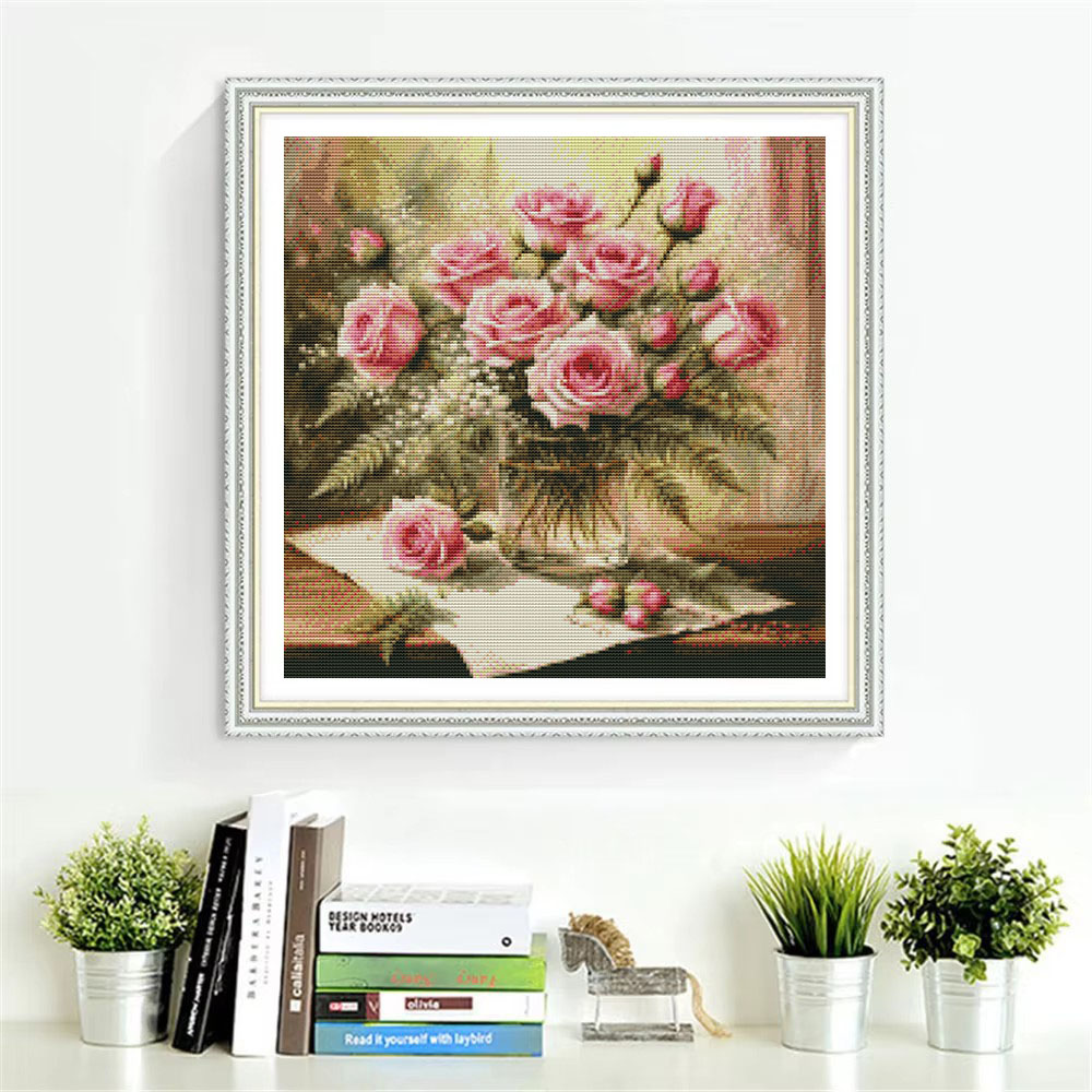 HUACAN Cross Stitch Kits Rose  - огляд і ціна Embroidery Rose Stitch