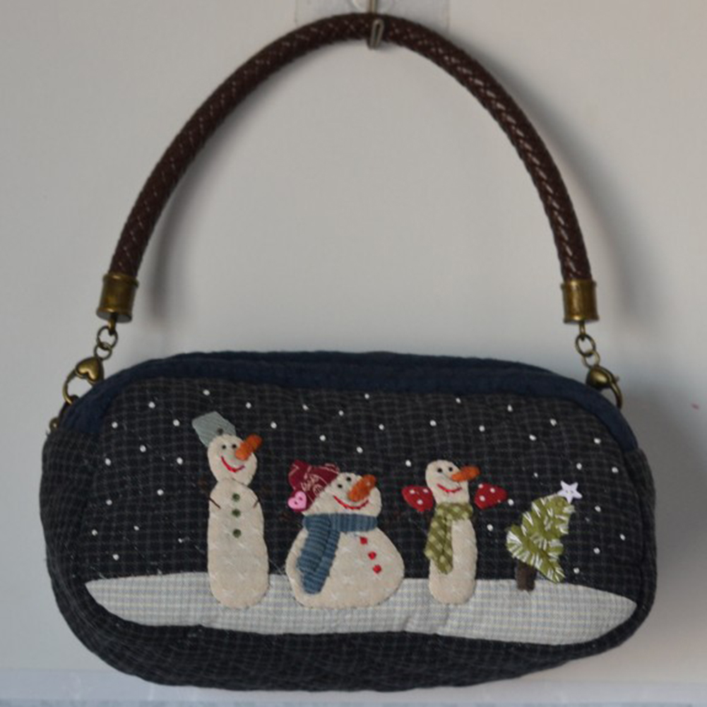 DIY Snow Shoulder Bag Patchwor - огляд і ціна Embroidery Xmas Stocking